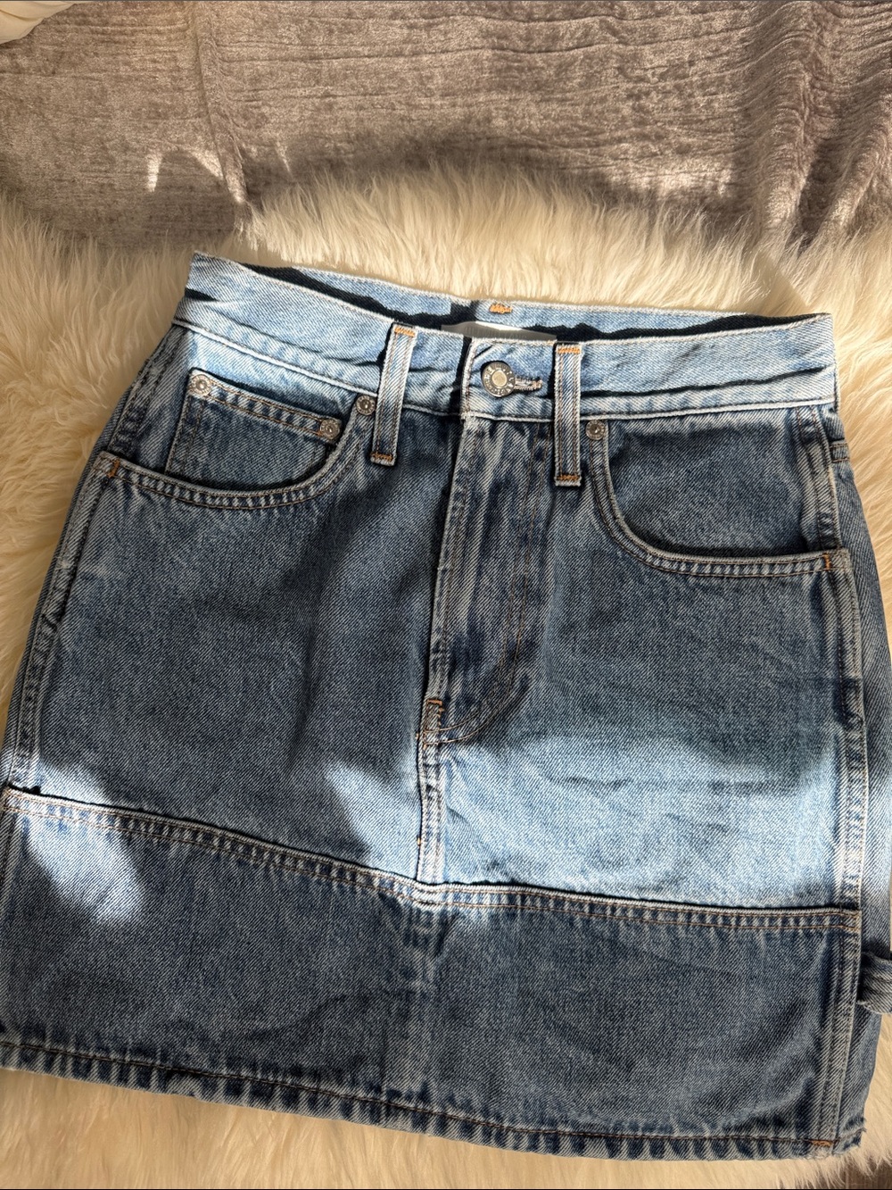 Helmut Lang Blue Denim Women's Jean Skirt